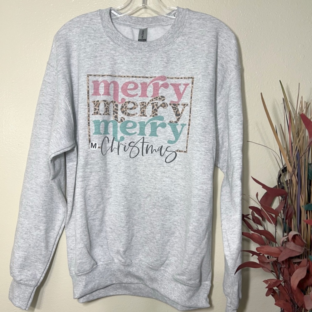 Merry merry Christmas gildan crewneck